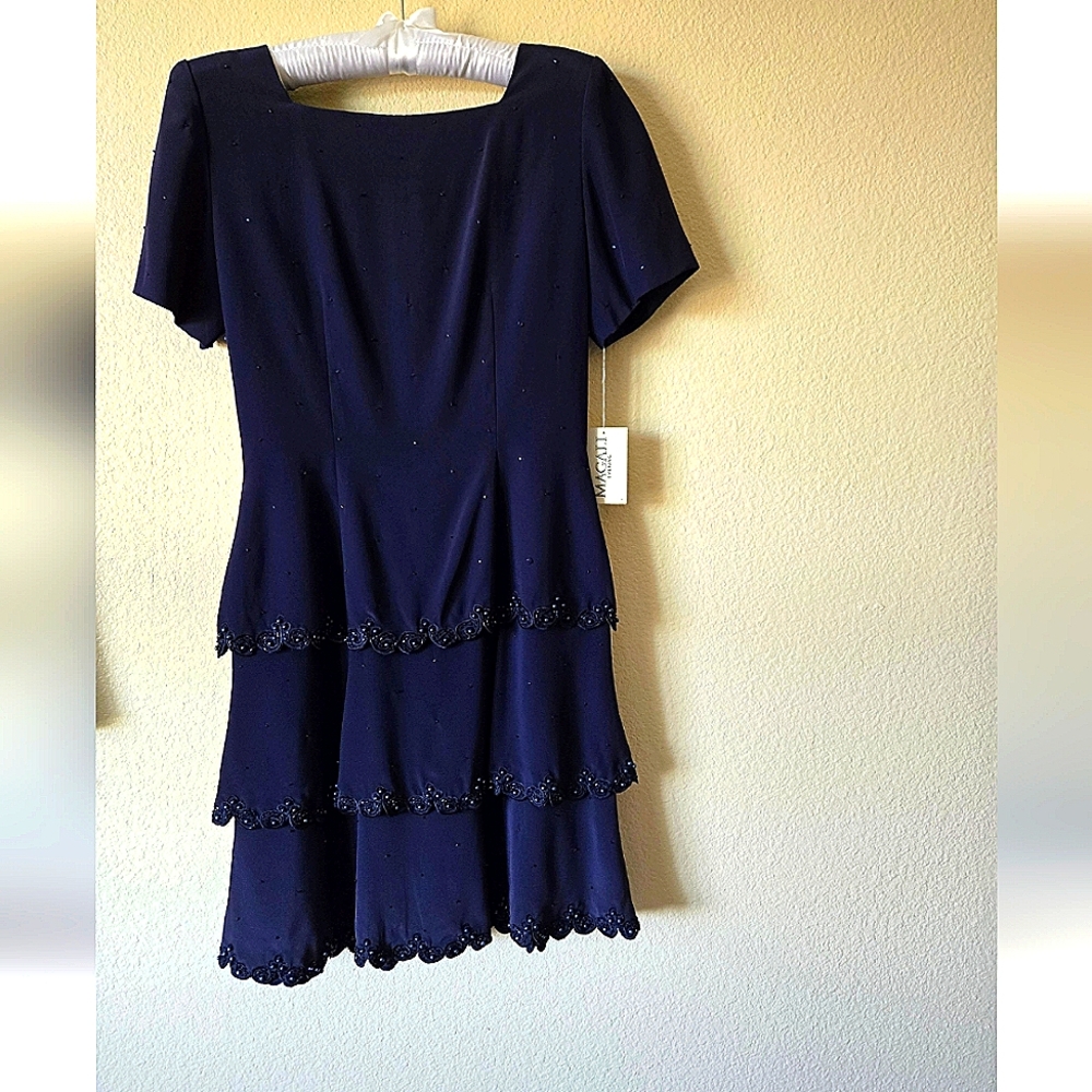 Vintage 90's Navy Cocktail Dress, New With Tags, Size 6, Magali